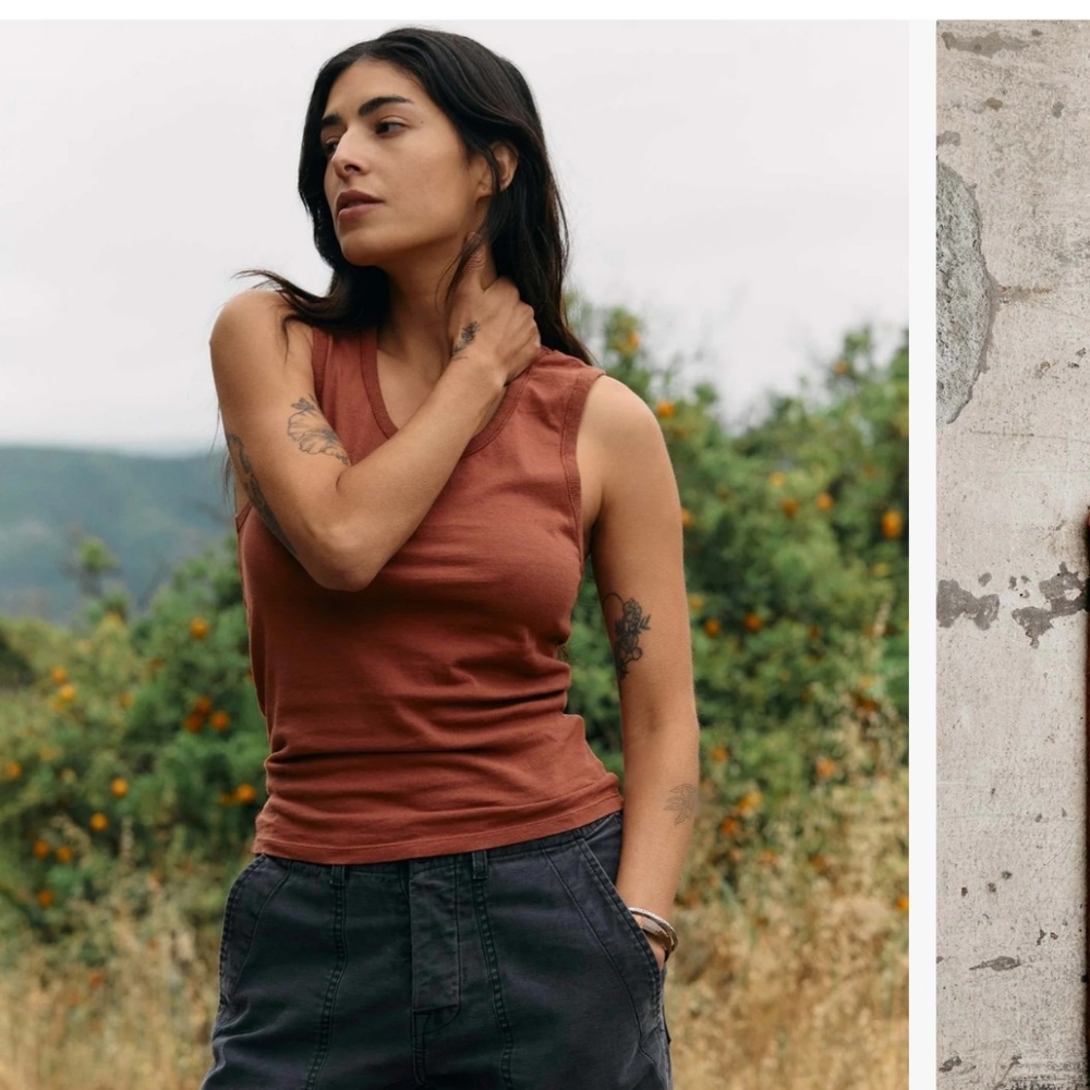 Imogene + Willie - The Vintage Tank in Sienna. Size XL